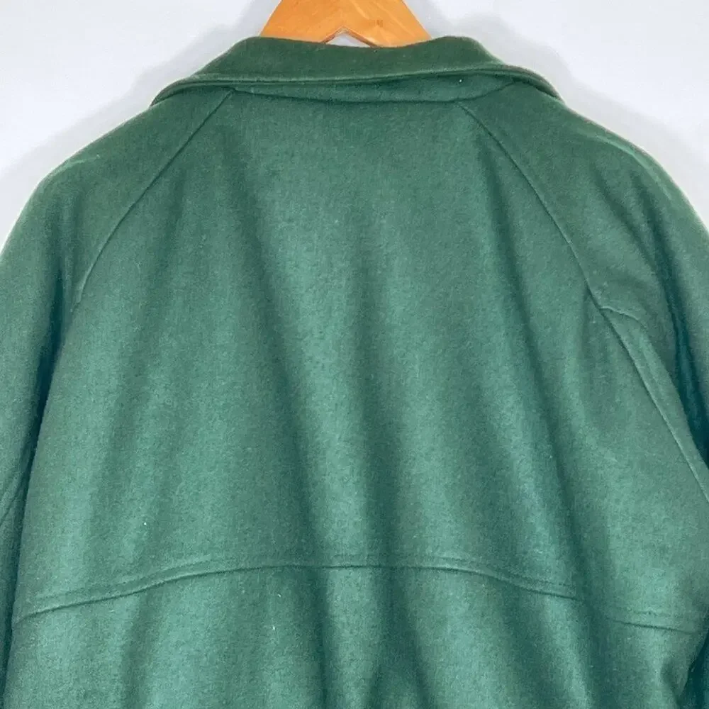 Vintage 90's Bugle Boy Hunter Green Wool Varsity Bomber Jacket Coat Mens M